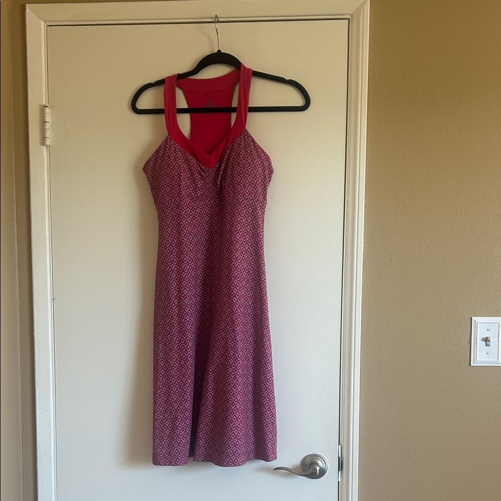 Prana Pink Geometric Midi Dress